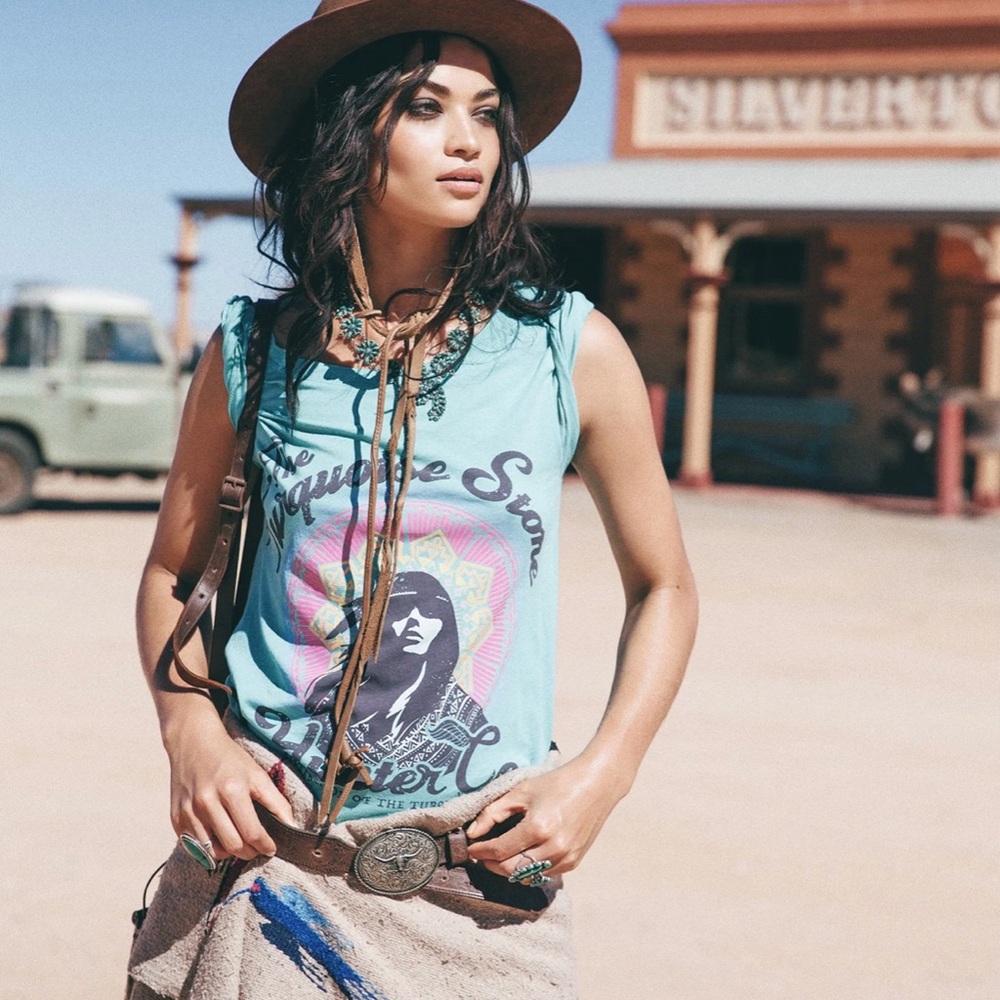 Spell The Turquoise Stone Hunter Graphic Tee S NWT - Picture 8 of 11